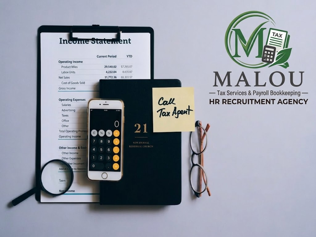 Malou Tax Services & Payroll Bookkeeping tax preparation and bookkeeping workspace